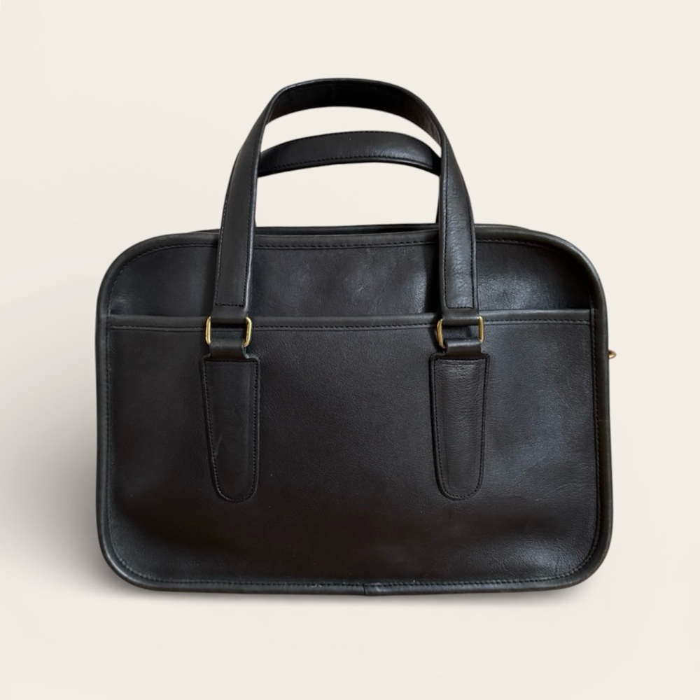 Vintage Coach Skinny Flight Bag made in New York City in black leather